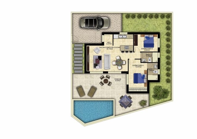 2 bedroom Villa for sale in Benijófar with pool - € 424,000 (Ref: 9341997)