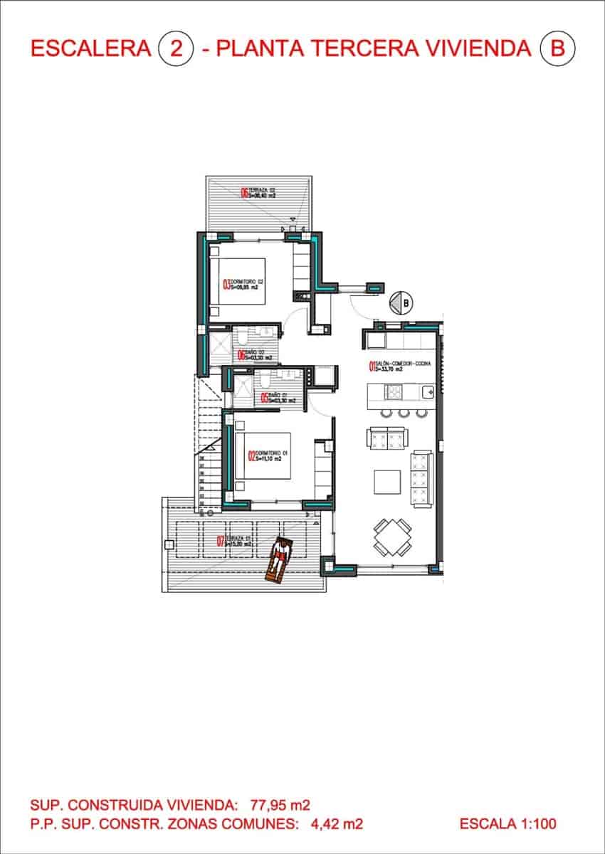 2 sovrum Takvåning till salu i Torrevieja med pool garage - 399 000 € (Ref: 9883806)