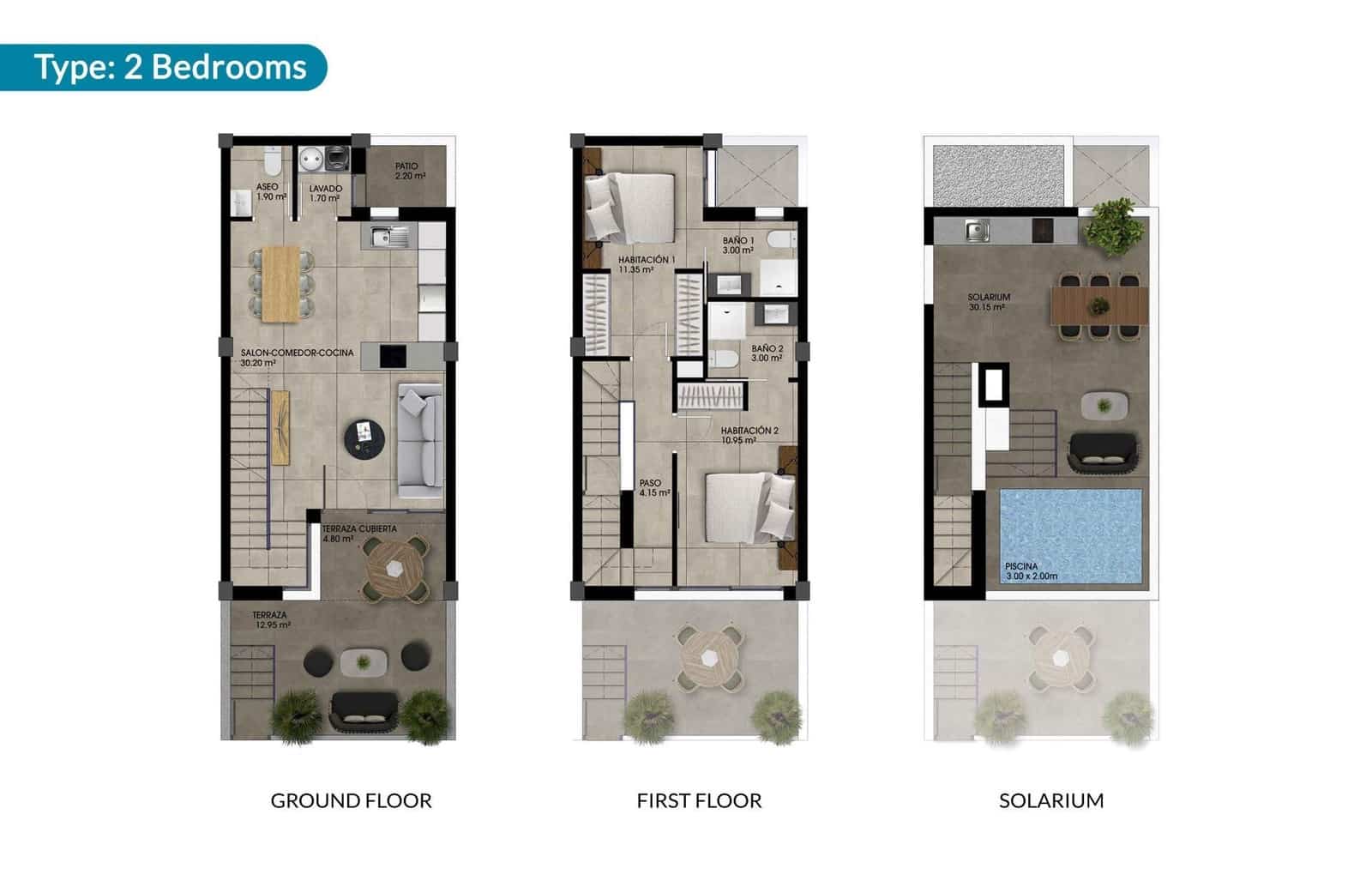 2 soveværelse Byhus til salg i Dolores med swimmingpool garage - € 295.000 (Ref: 9926512)