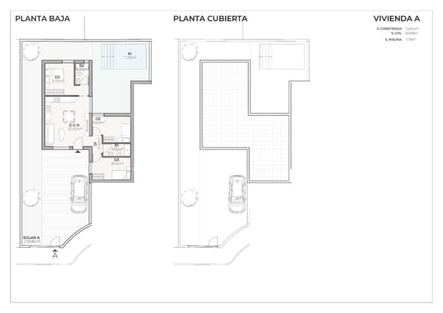 3 sypialnia Dom na sprzedaż w Mazarrón ciudad, Mazarrón z basenem garażem - 259 900 € (Ref: 9953492)