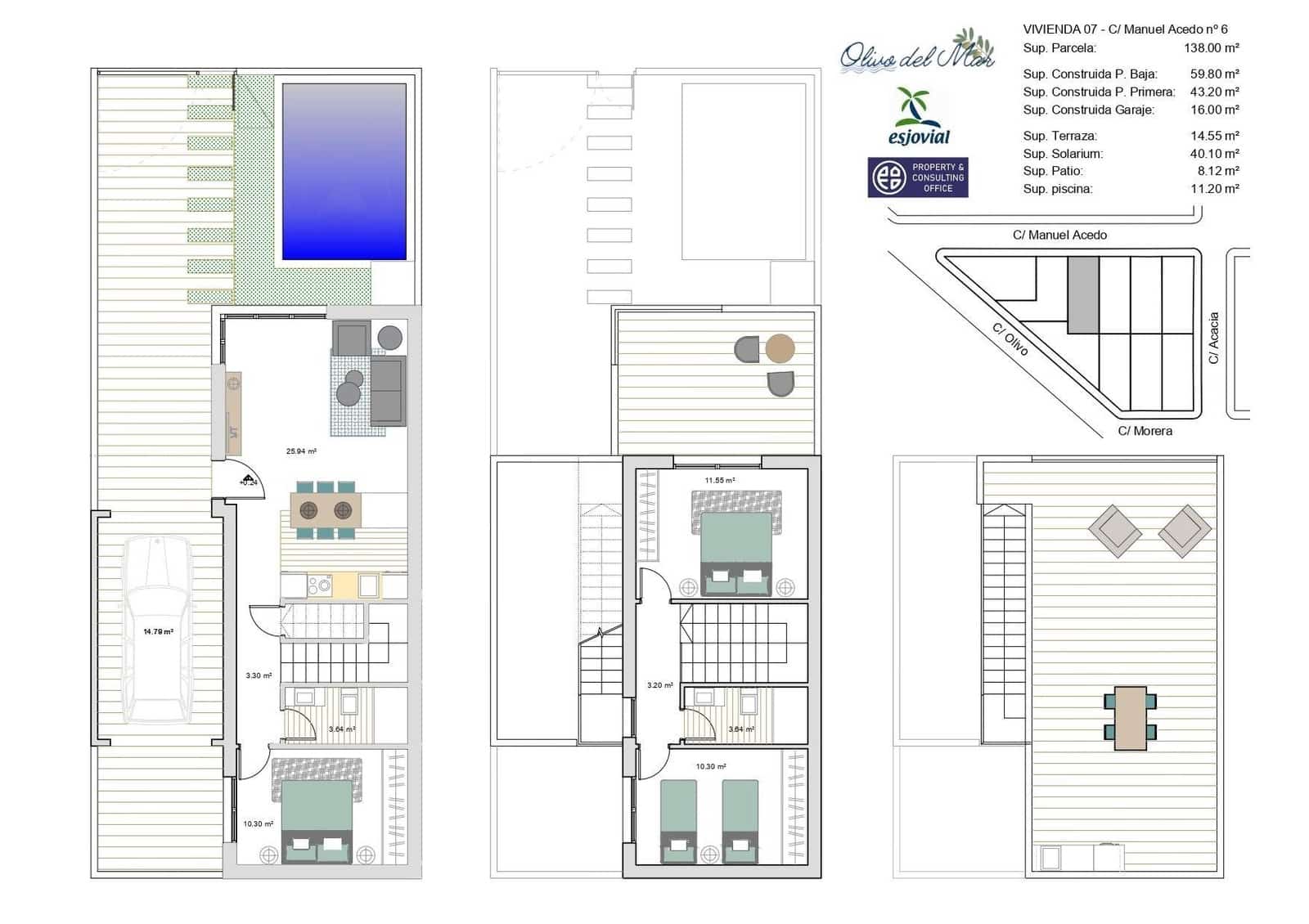 3 sypialnia Willa na sprzedaż w Los Alcazares z basenem garażem - 349 900 € (Ref: 7604491)