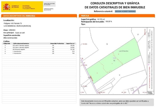 Terreno Non Edificato in vendita in Avileses, Murcia città - 159.900 € (Rif: 8676519)