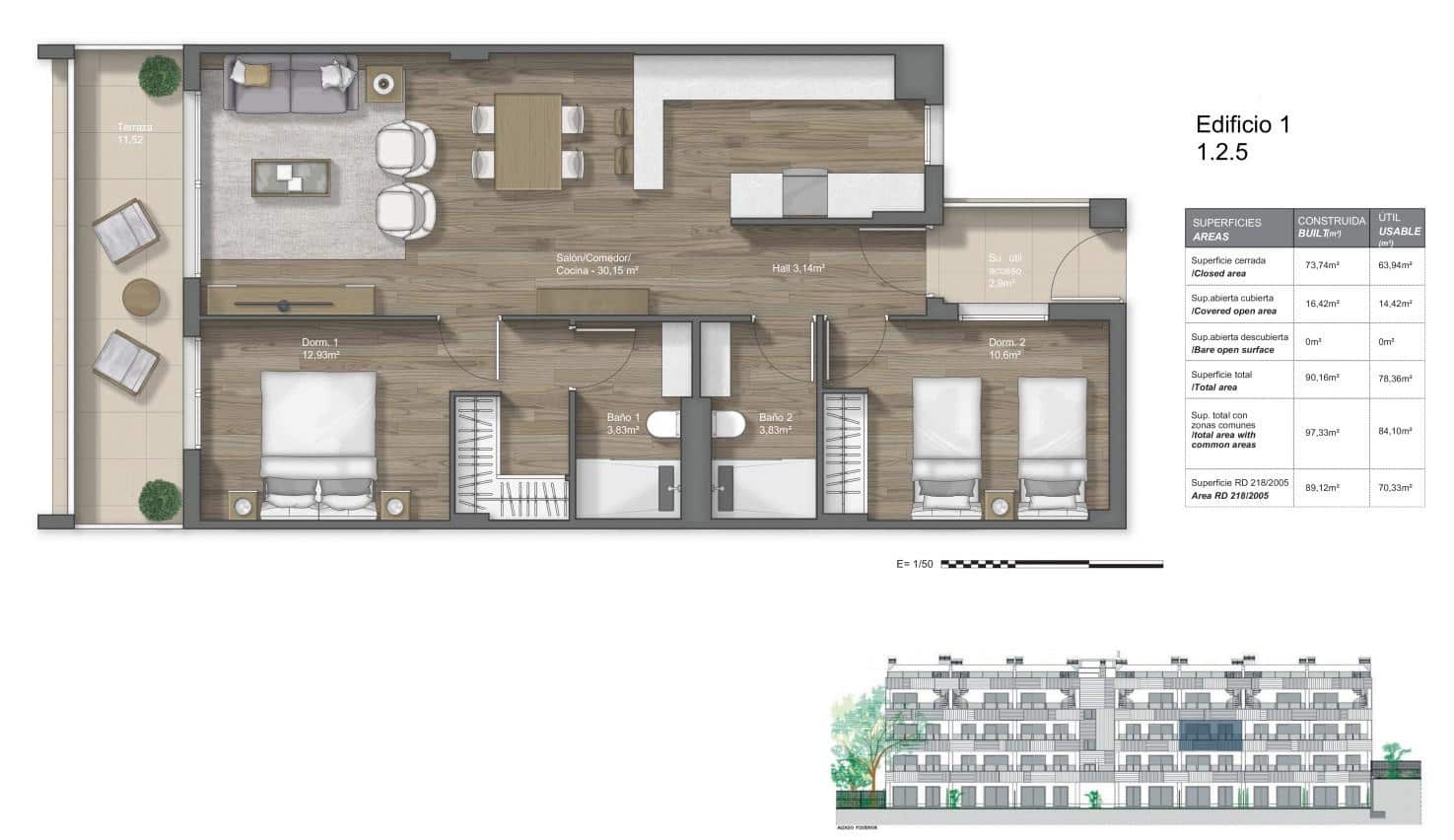 2 makuuhuone Huoneisto myytävänä paikassa Torrox-Costa mukana uima-altaan 
autotalli - 289 000 € (Ref: 8838664)