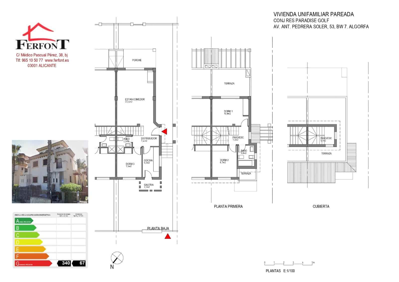 Pareado de 3 habitaciones en Algorfa en venta con piscina garaje - 235.000 € (Ref: 10042666)