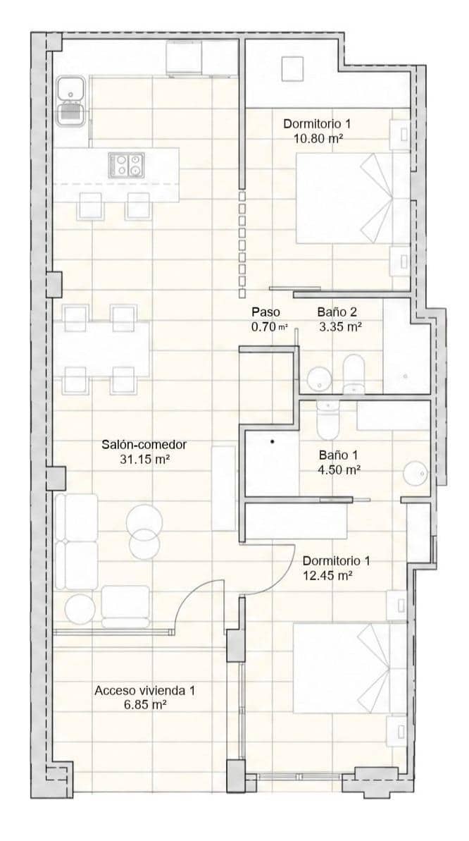 2 soveværelse Lejlighed til salg i Santiago de la Ribera - € 239.000 (Ref: 10174465)