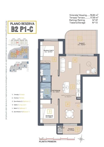 3 sypialnia Apartament na sprzedaż w Las Lomas de Rame - Bahía Bella, Los Alcázares z basenem garażem - 319 900 € (Ref: 9974970)