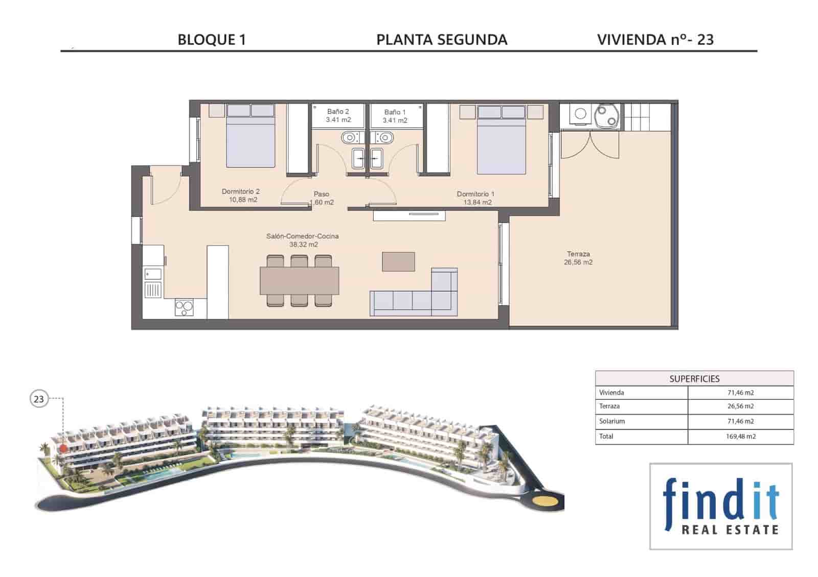 Apartamento de 2 habitaciones en Finestrat en venta con piscina garaje - 249.900 € (Ref: 8991947)
