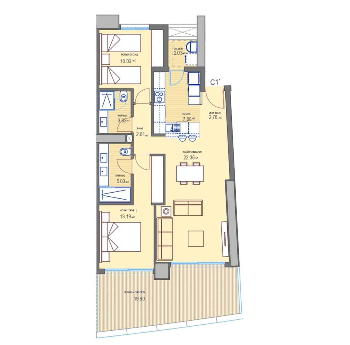 2 sovrum Lägenhet till salu i Benidorm med pool garage - 665 000 € (Ref: 9349031)