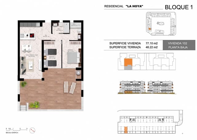 2 sovrum Lägenhet till salu i El Chaparral - La Siesta - La Torreta, Torrevieja med pool garage - 274 000 € (Ref: 10039251)