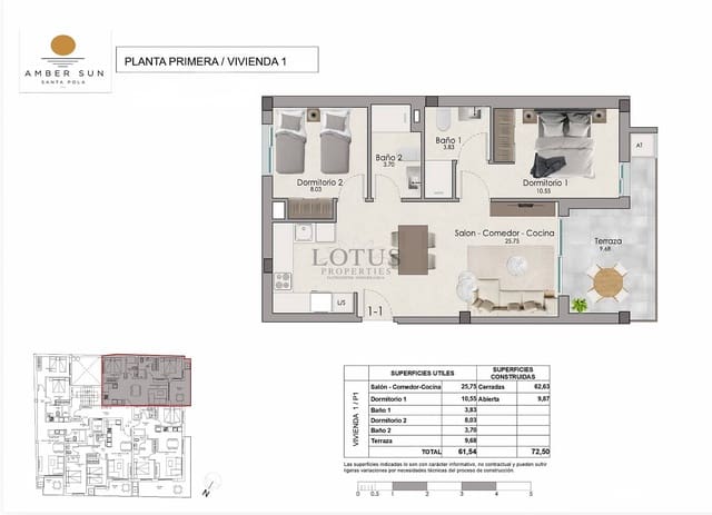 2 soverom Leilighet til salgs i Norte, Santa Pola med svømmebasseng - € 248 000 (Ref: 10145342)