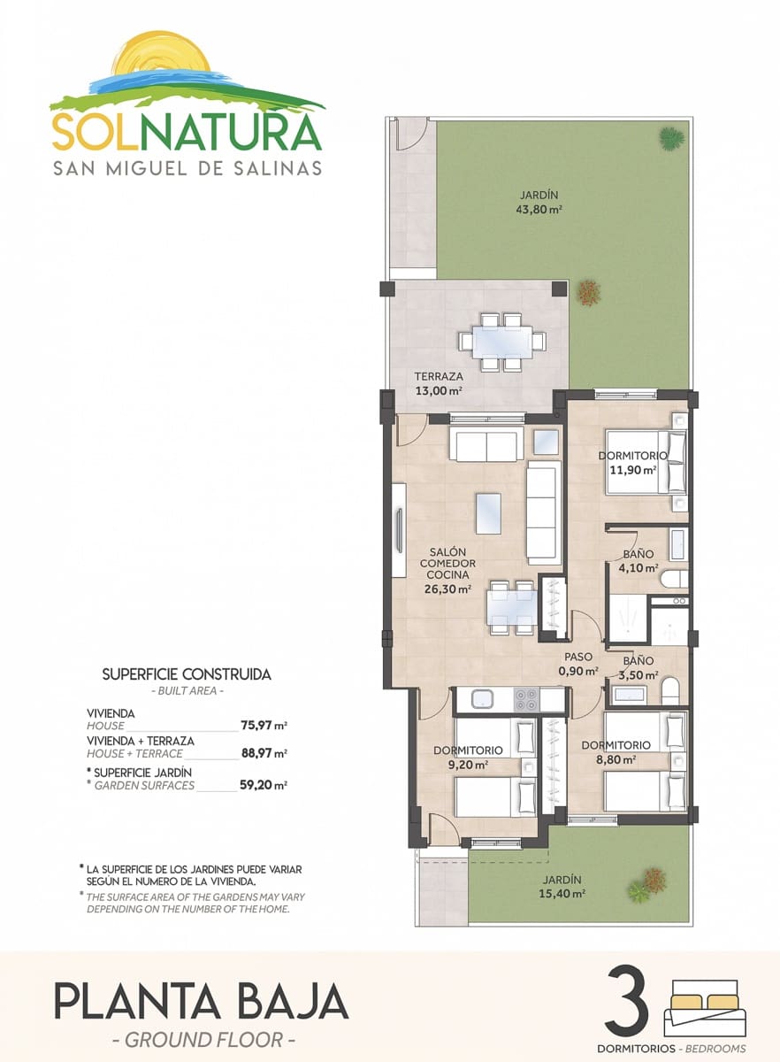 2 sypialnia Bungalow na sprzedaż w San Miguel de Salinas z basenem garażem - 243 800 € (Ref: 9563758)