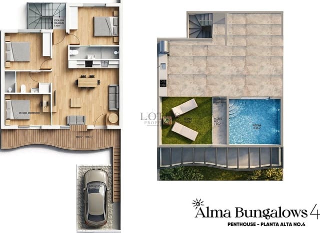 3 soveværelse Bungalow til salg i Pilar de la Horadada ciudad, Pilar de la Horadada med swimmingpool garage - € 369.900 (Ref: 9714200)