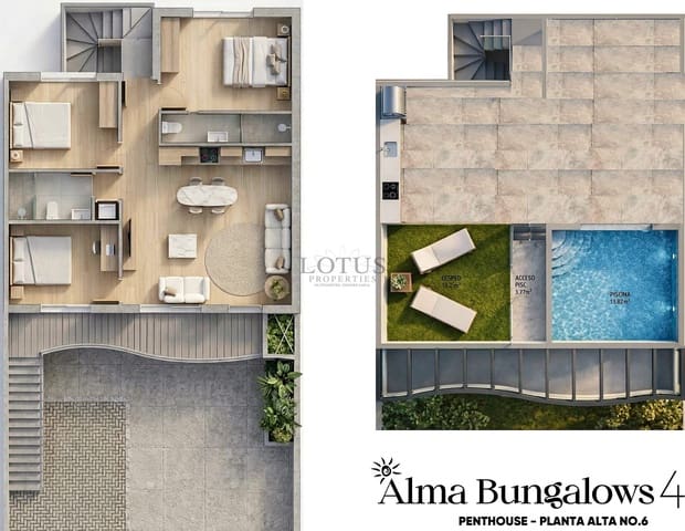 3 soveværelse Bungalow til salg i Pilar de la Horadada ciudad, Pilar de la Horadada med swimmingpool garage - € 369.900 (Ref: 9714200)