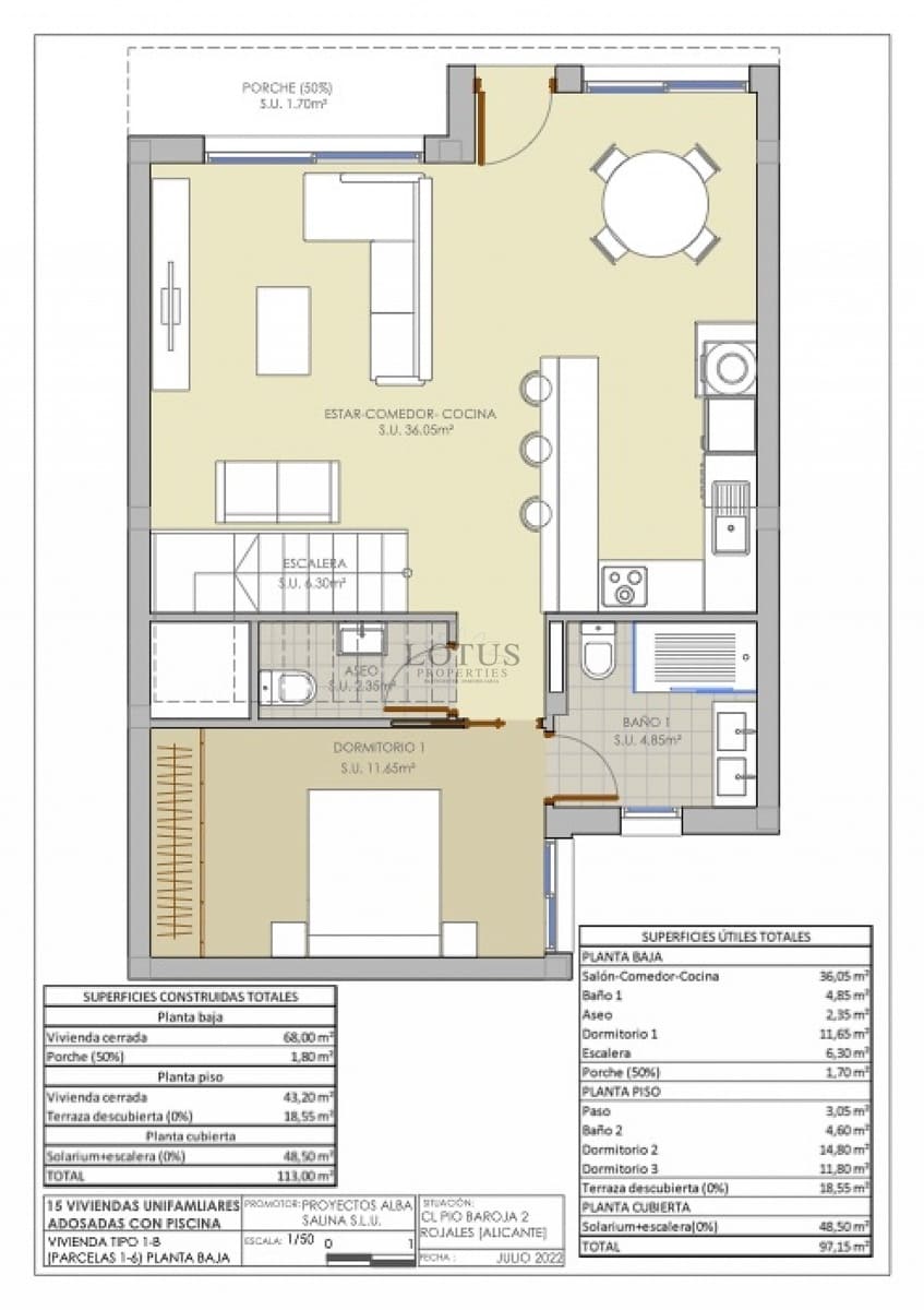 3 quarto Casa em Banda para venda em Rojales com piscina - 332 900 € (Ref: 9783878)