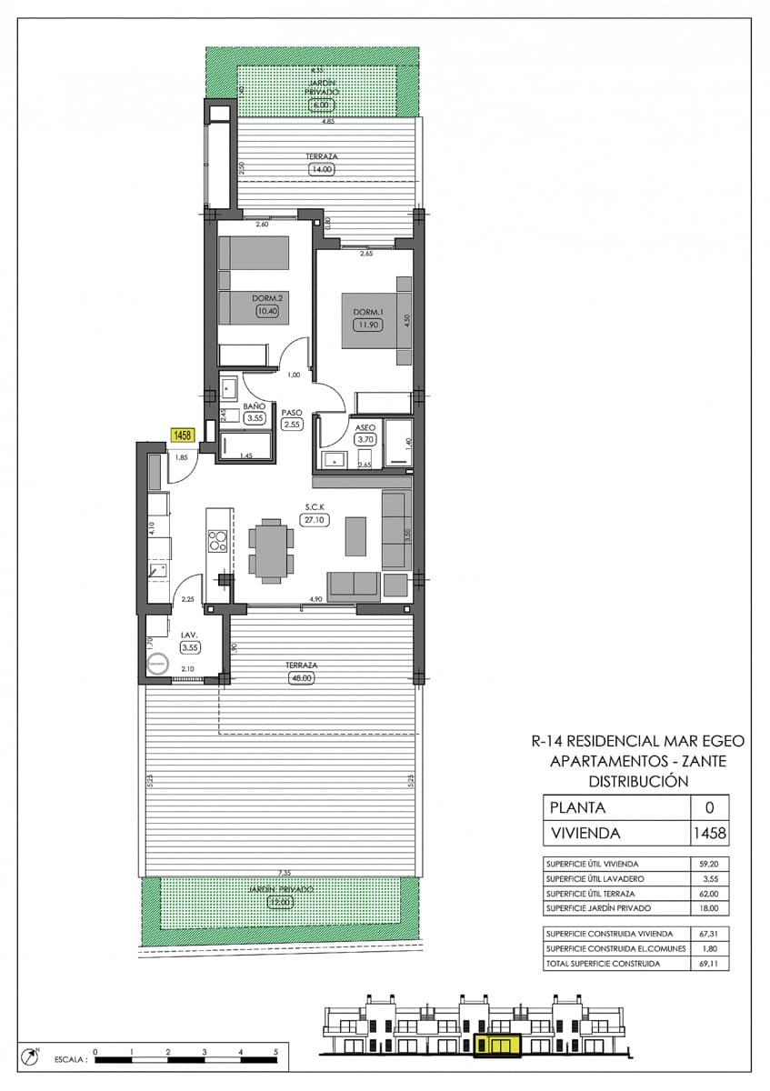 2 quarto Bungalow para venda em Algorfa com piscina - 299 000 € (Ref: 9877133)
