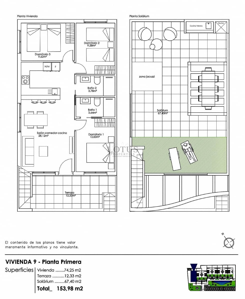 2 sovrum Bungalow till salu i Pilar de la Horadada med pool - 255 000 € (Ref: 9918791)