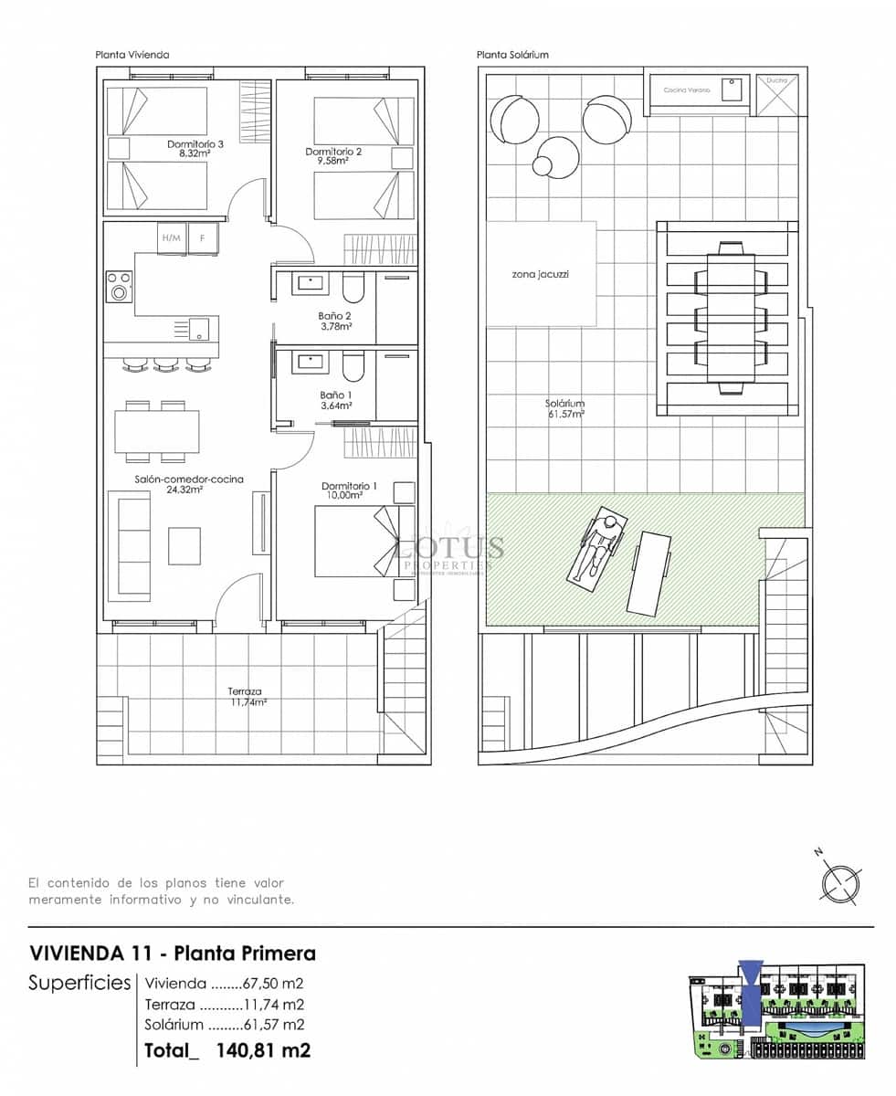 3 sovrum Bungalow till salu i Pilar de la Horadada med pool garage - 270 000 € (Ref: 9918792)