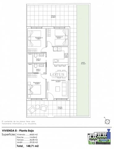 3 soveværelse Bungalow til salg i Pilar de la Horadada ciudad, Pilar de la Horadada med swimmingpool garage - € 270.000 (Ref: 9918792)