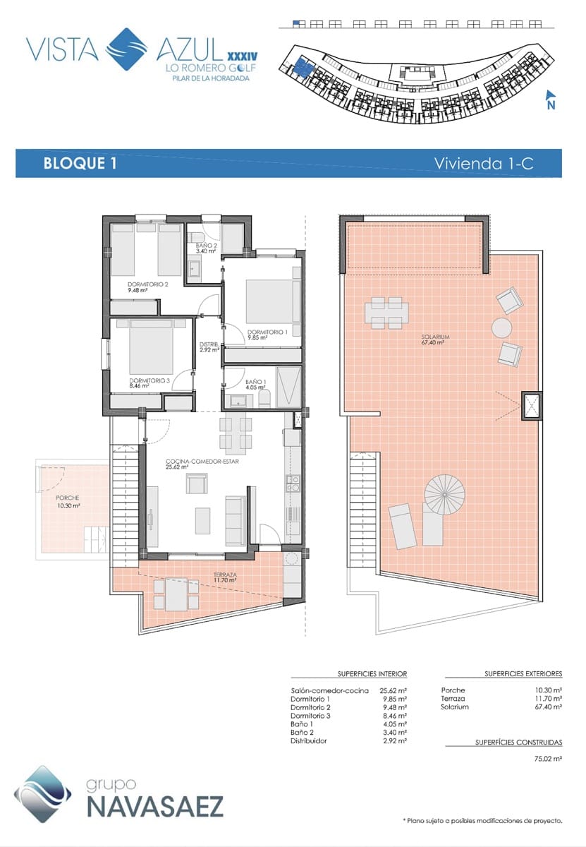 3 soveværelse Bungalow til salg i Pilar de la Horadada med swimmingpool - € 284.900 (Ref: 9925157)