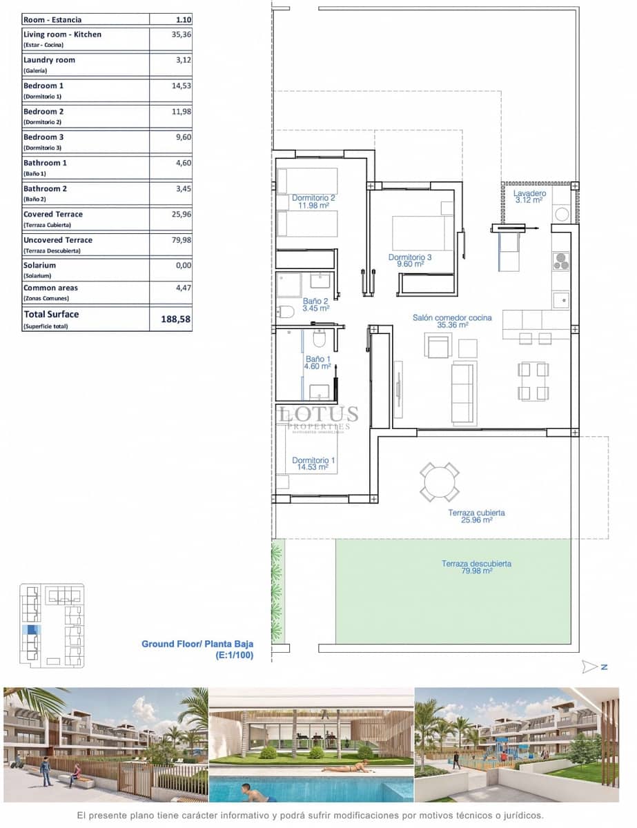 3 soverom Bungalow til salgs i Torre de la Horadada med svømmebasseng garasje - € 398 900 (Ref: 9969078)