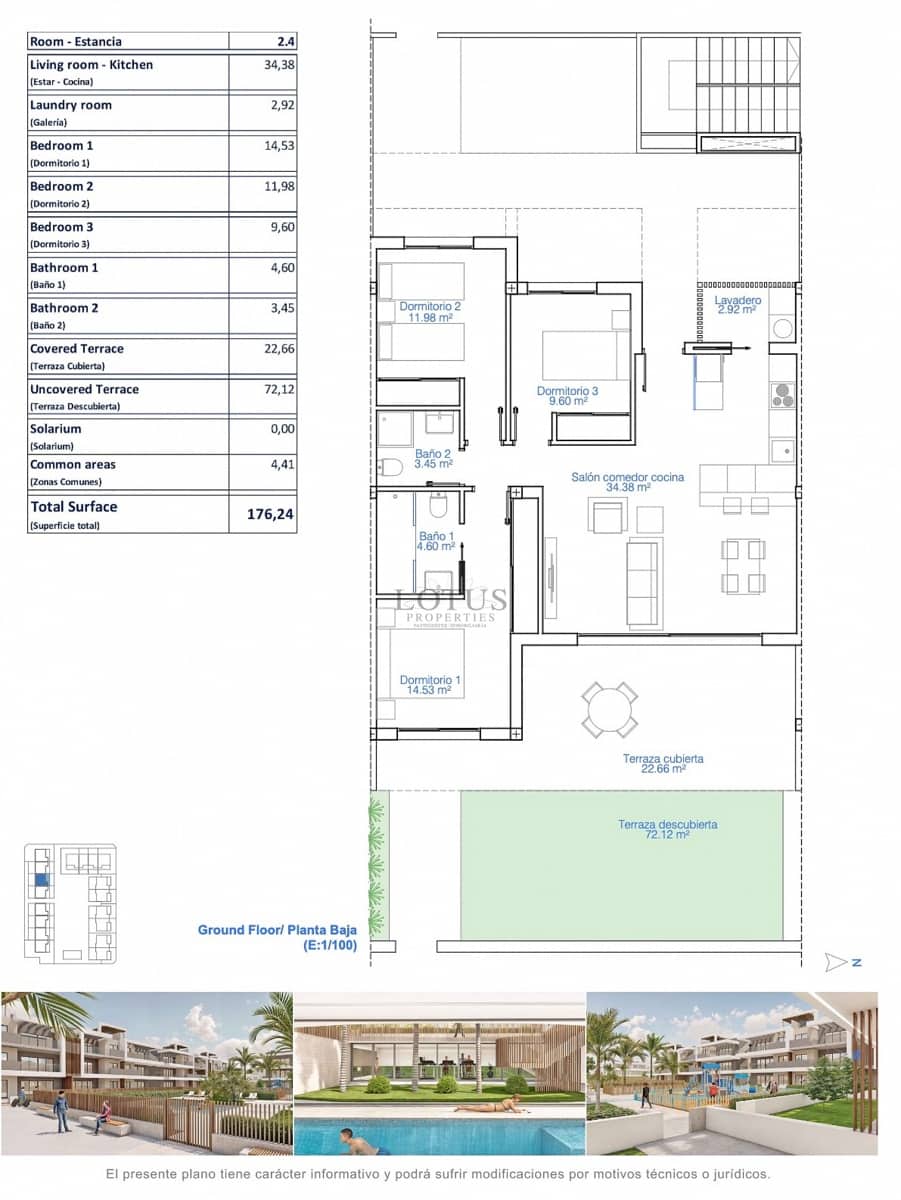 3 soverom Bungalow til salgs i Torre de la Horadada med svømmebasseng garasje - € 398 900 (Ref: 9969078)