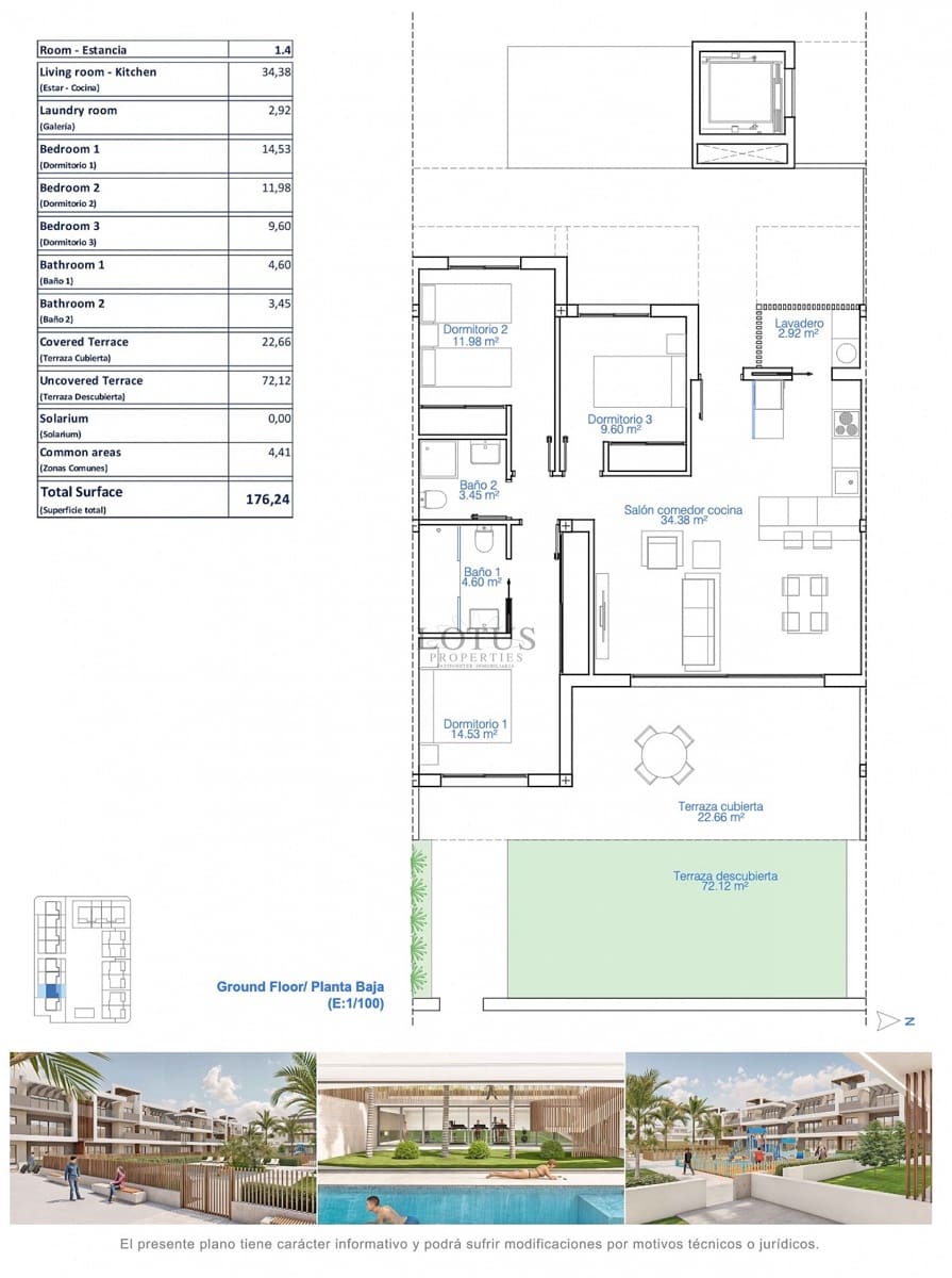 3 soverom Bungalow til salgs i Torre de la Horadada med svømmebasseng garasje - € 398 900 (Ref: 9969078)