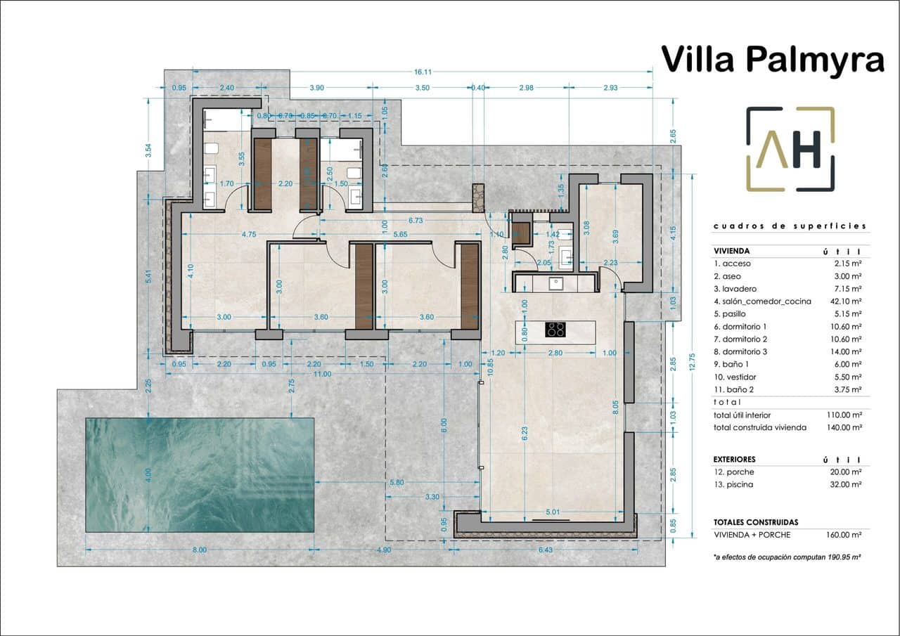 3 Zimmer Villa zu verkaufen in Aspe mit Pool Garage - 461.000 € (Ref: 10046971)