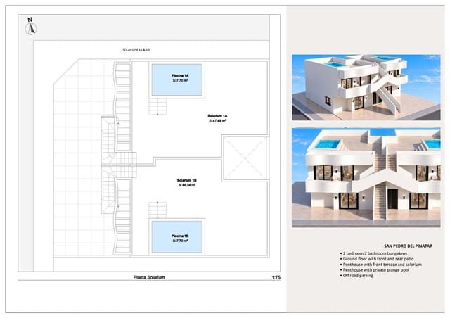 2 sypialnia Bungalow na sprzedaż w San Pedro del Pinatar ciudad, San Pedro del Pinatar z basenem garażem - 299 950 € (Ref: 10118892)