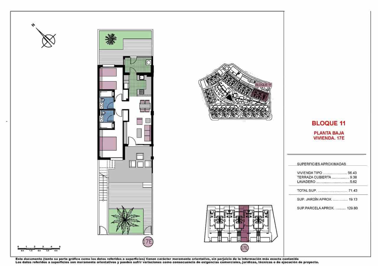 2 sypialnia Bungalow na sprzedaż w Pilar de la Horadada z basenem garażem - 349 000 € (Ref: 10148365)