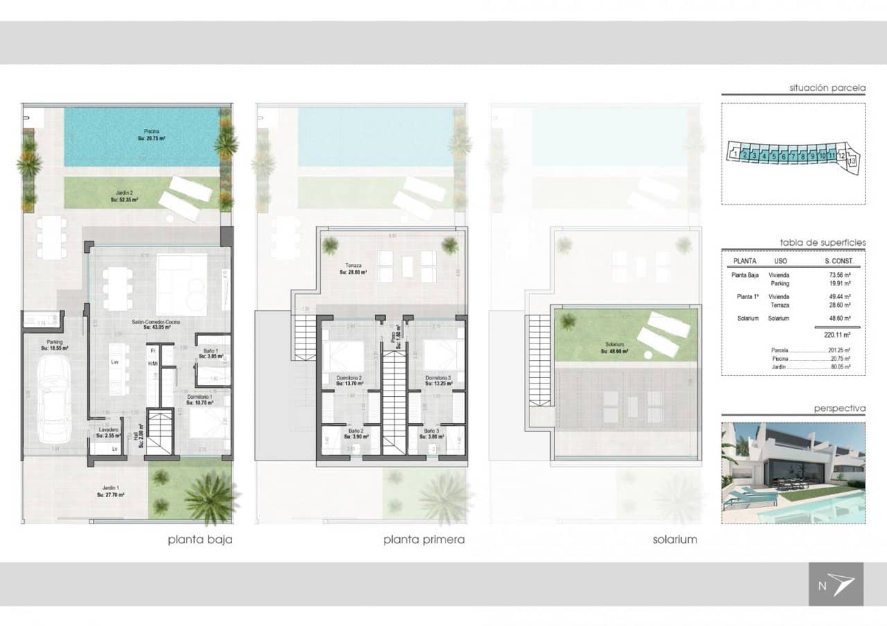 3 quarto Casa em Banda para venda em Santiago de la Ribera com piscina garagem - 595 000 € (Ref: 10182462)