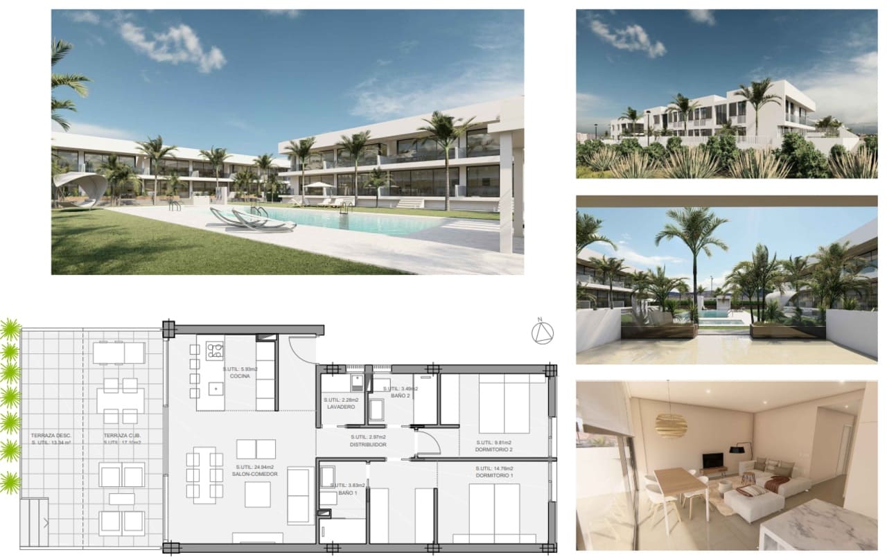 2 Zimmer Apartment zu verkaufen in Mar de Cristal mit Pool - 325.000 € (Ref: 5517837)