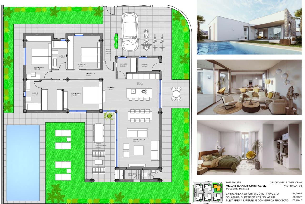 3 Zimmer Villa zu verkaufen in Mar de Cristal mit Pool Garage - 549.000 € (Ref: 7084885)