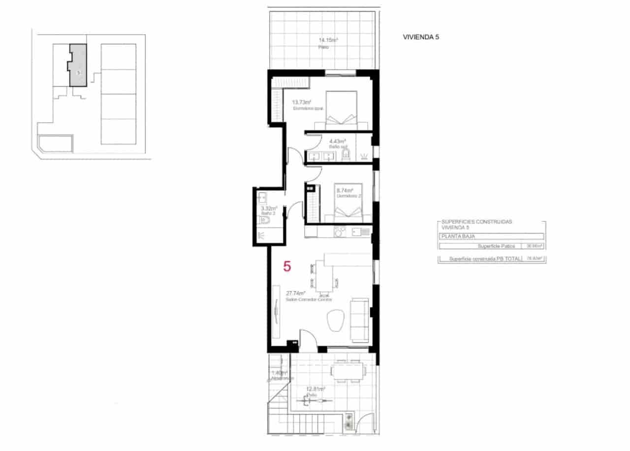 2 quarto Apartamento para venda em Pilar de la Horadada com piscina - 269 900 € (Ref: 8536360)