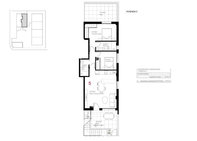 2 quarto Apartamento para venda em Pilar de la Horadada ciudad, Pilar de la Horadada com piscina - 269 900 € (Ref: 8536360)