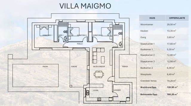 3 sovrum Villa till salu i Aspe med pool garage - 325 000 € (Ref: 8599400)