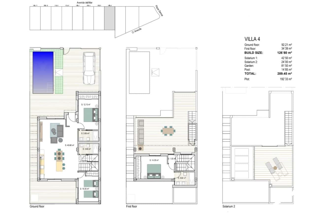 3 makuuhuone Huvila myytävänä paikassa Roda mukana uima-altaan 
autotalli - 399 000 € (Ref: 8817300)