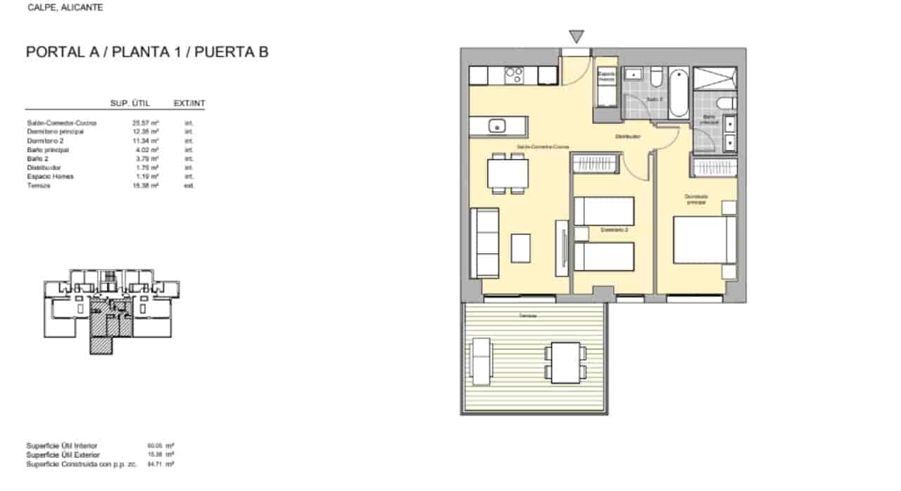2 slaapkamer Appartement te koop in Calpe / Calp met zwembad garage - € 395.000 (Ref: 8827276)