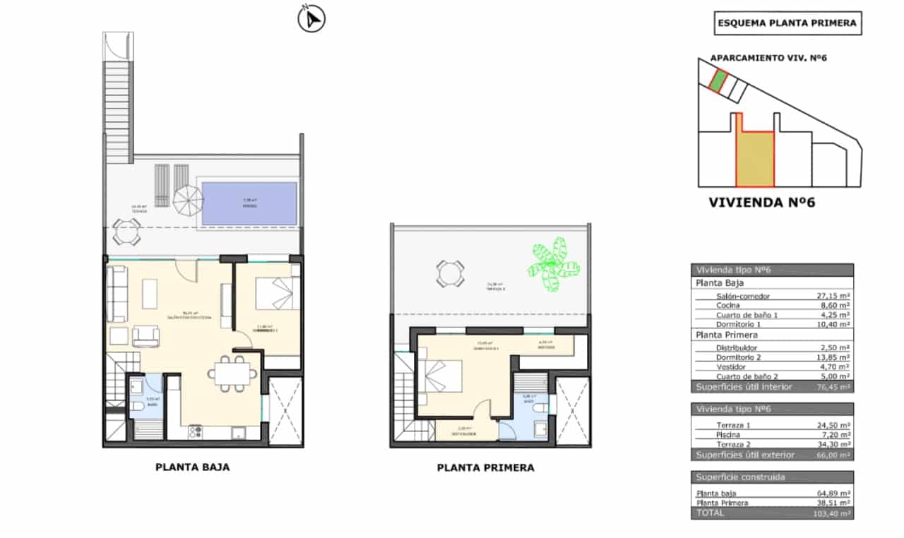2 soveværelse Penthouse til salg i Pilar de la Horadada med swimmingpool garage - € 326.900 (Ref: 9075746)