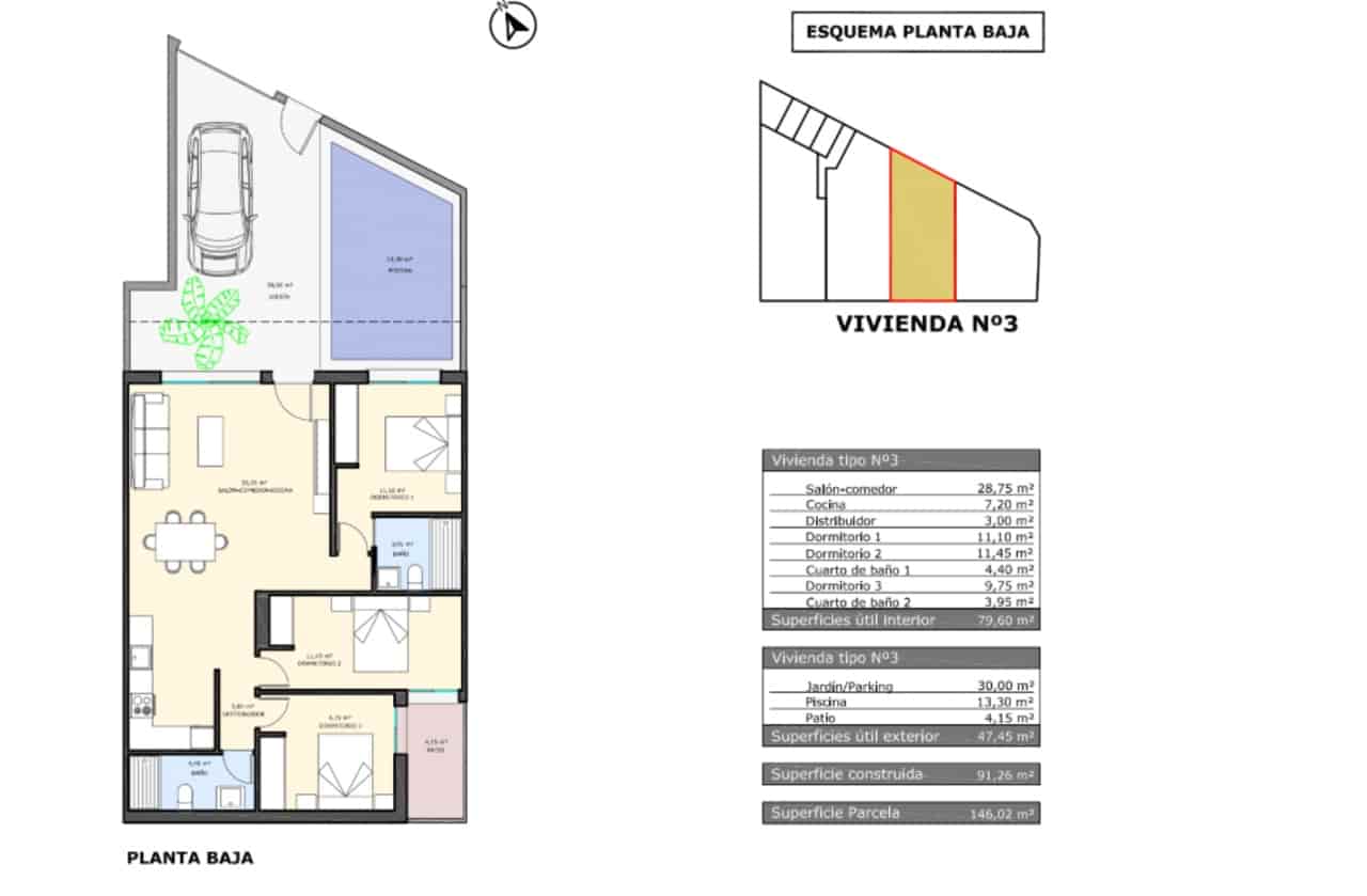 3 quarto Apartamento para venda em Pilar de la Horadada com piscina garagem - 299 900 € (Ref: 9075747)