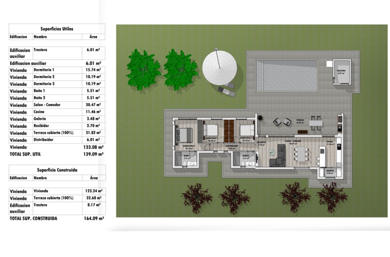 3 bedroom Villa for sale in Aspe with pool garage - € 313,000 (Ref: 9128024)