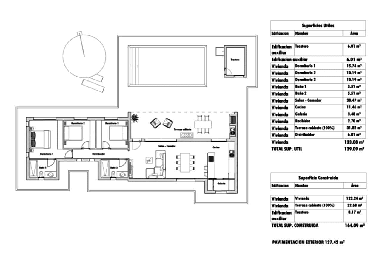 3 bedroom Villa for sale in Aspe with pool garage - € 313,000 (Ref: 9128024)