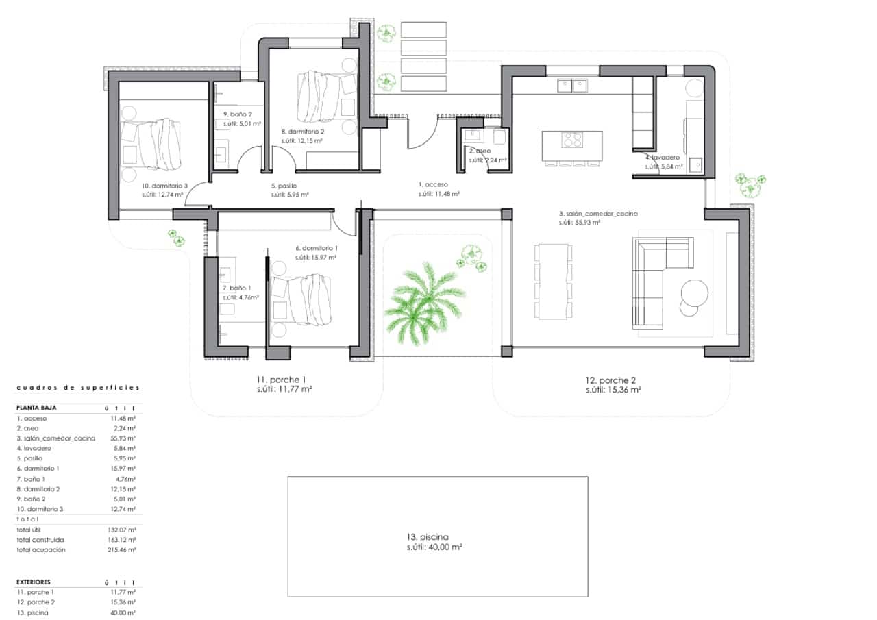 3 makuuhuone Huvila myytävänä paikassa Aspe mukana uima-altaan 
autotalli - 466 000 € (Ref: 9317504)