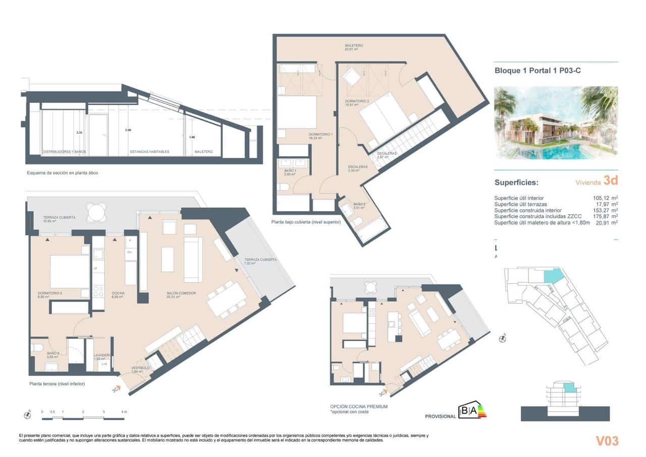 3 sovrum Takvåning till salu i Javea / Xabia med pool - 525 000 € (Ref: 9392191)