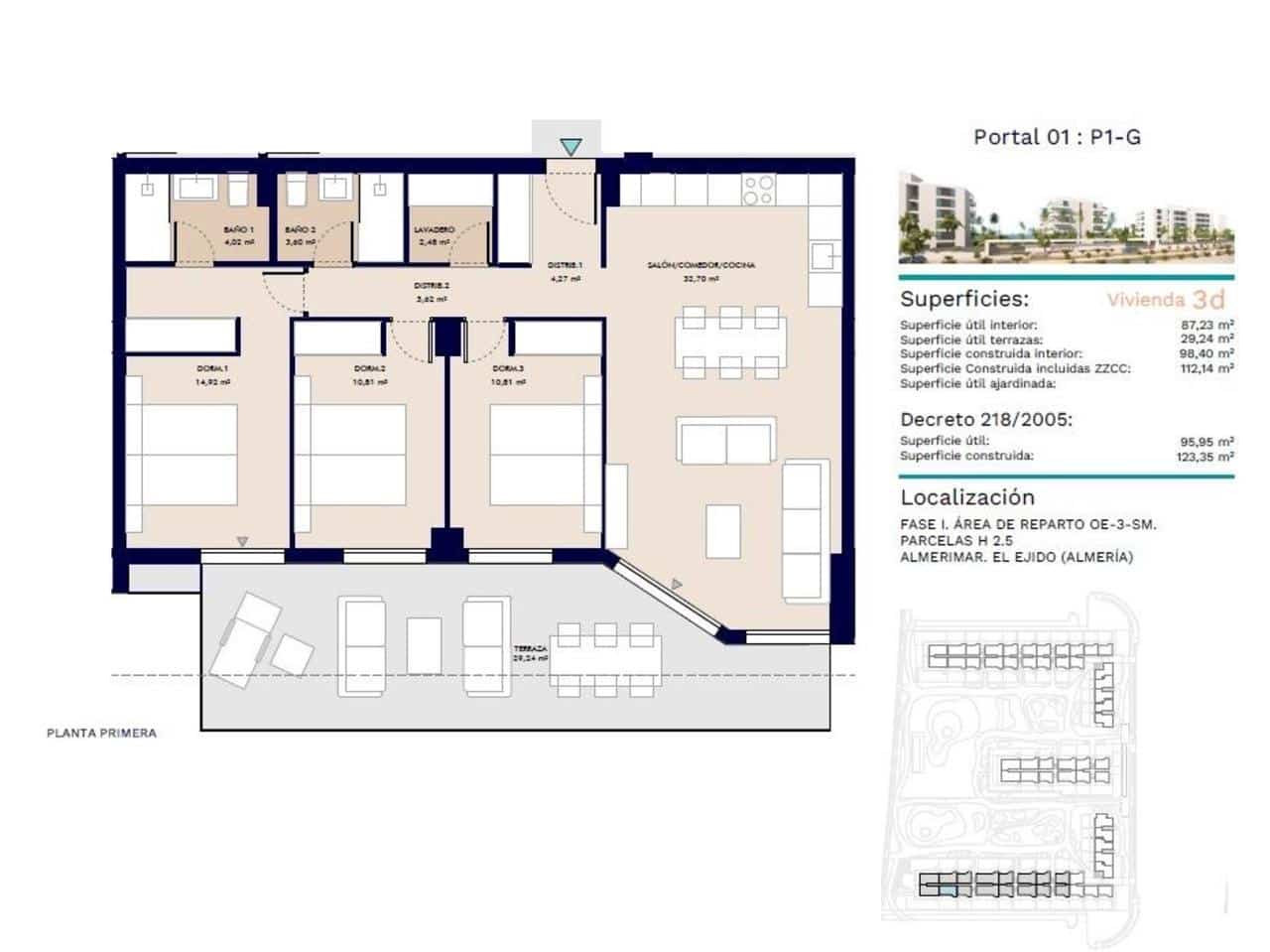 3 bedroom Apartment for sale in Almerimar with pool - € 299,000 (Ref: 9392192)