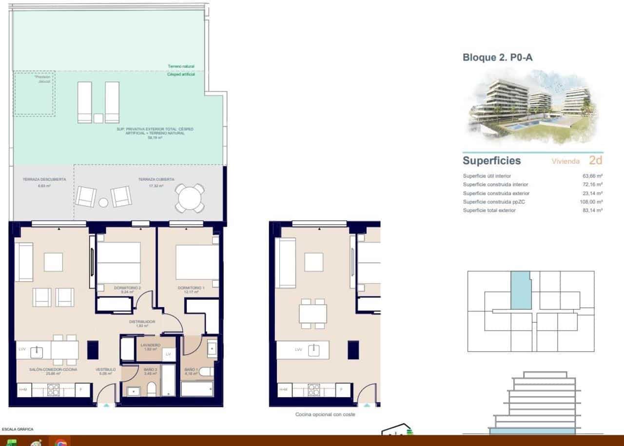 2 chambre Appartement à vendre à La Villajoyosa / Vila Joiosa avec piscine - 379 000 € (Ref: 9392196)