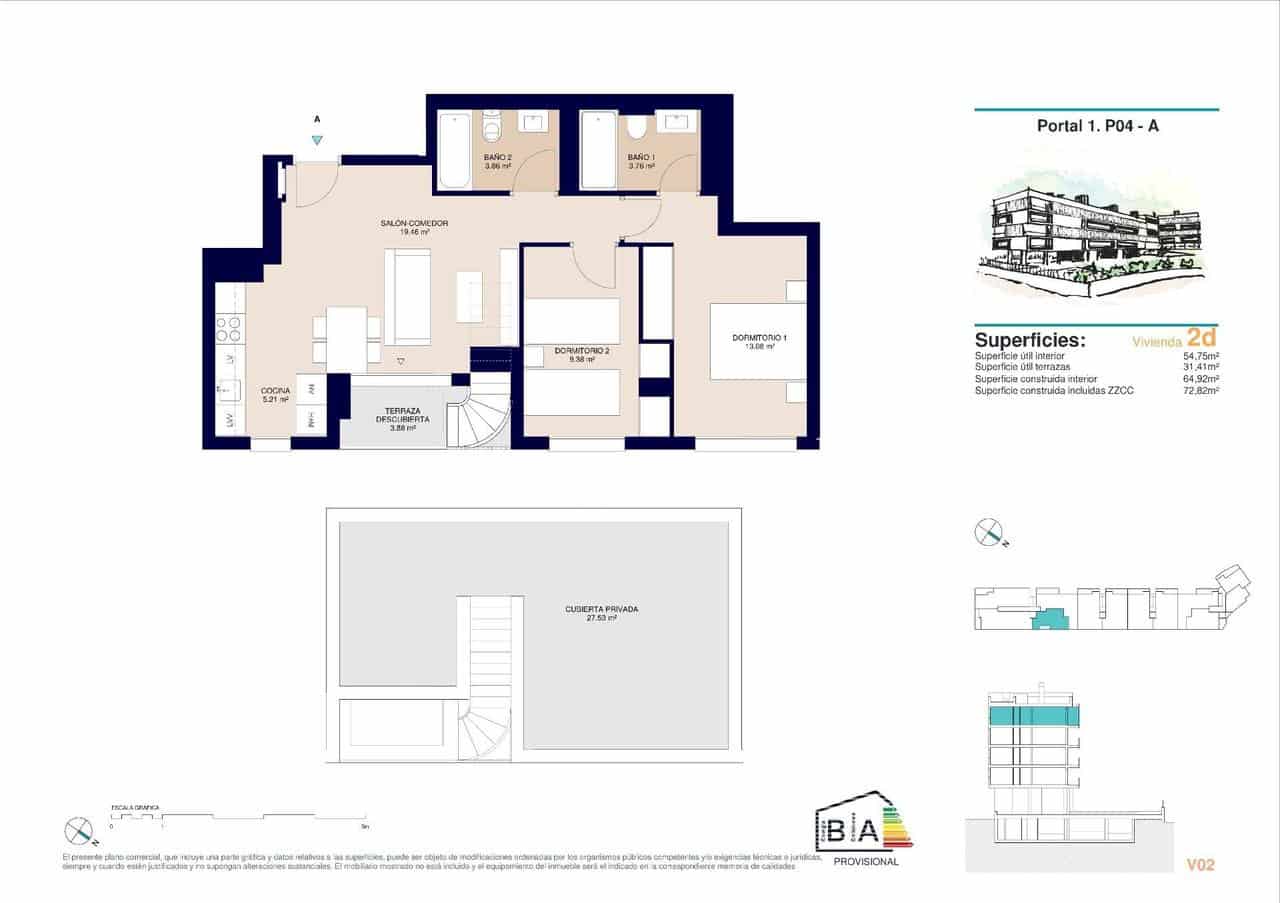 2 chambre Penthouse à vendre à Alicante ville avec piscine - 312 500 € (Ref: 9392218)