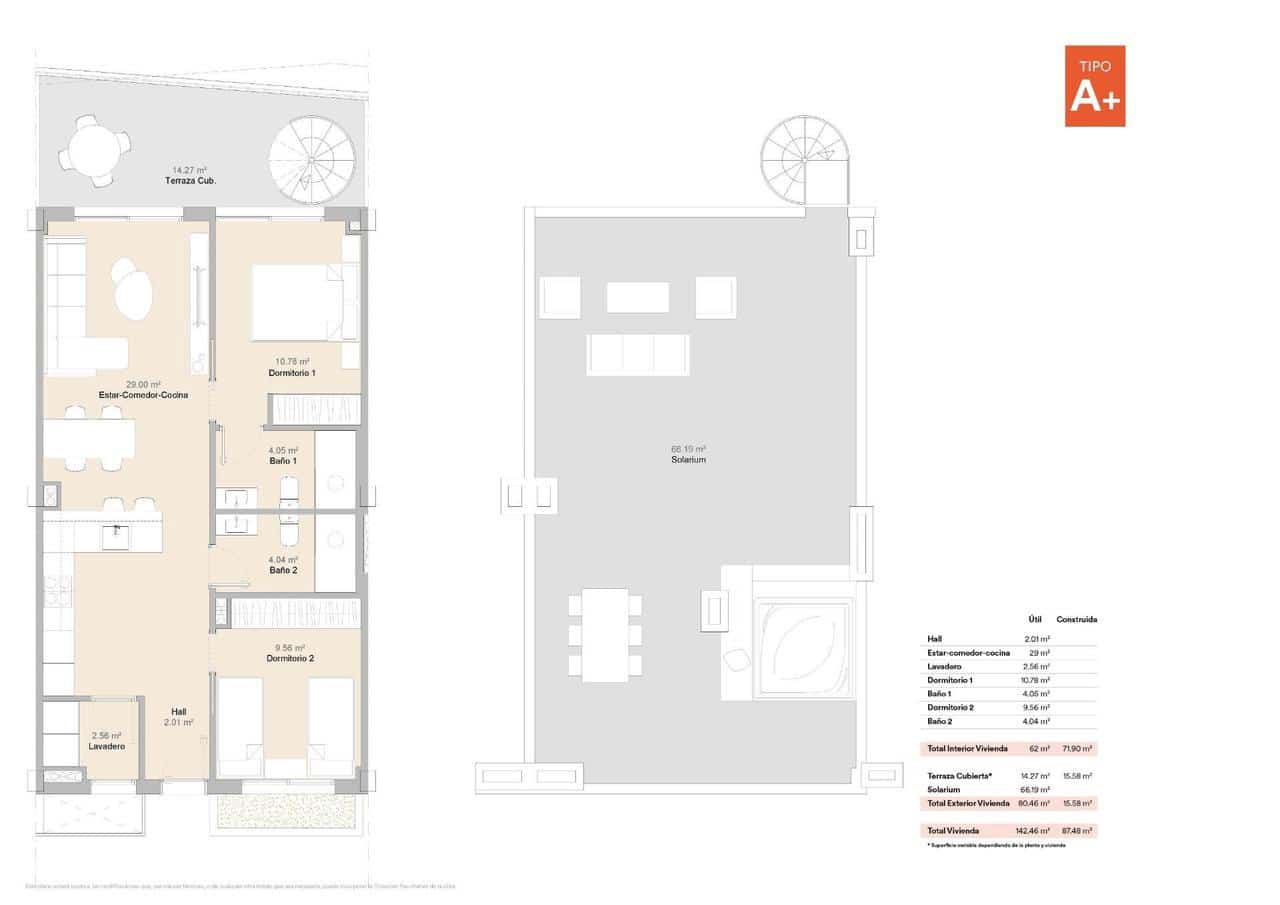 2 soverom Penthouse til salgs i La Nucia med svømmebasseng - € 398 475 (Ref: 9392256)