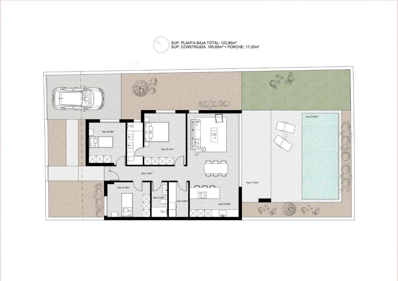 3 sovrum Villa till salu i Molina de Segura med pool - 379 000 € (Ref: 9392293)