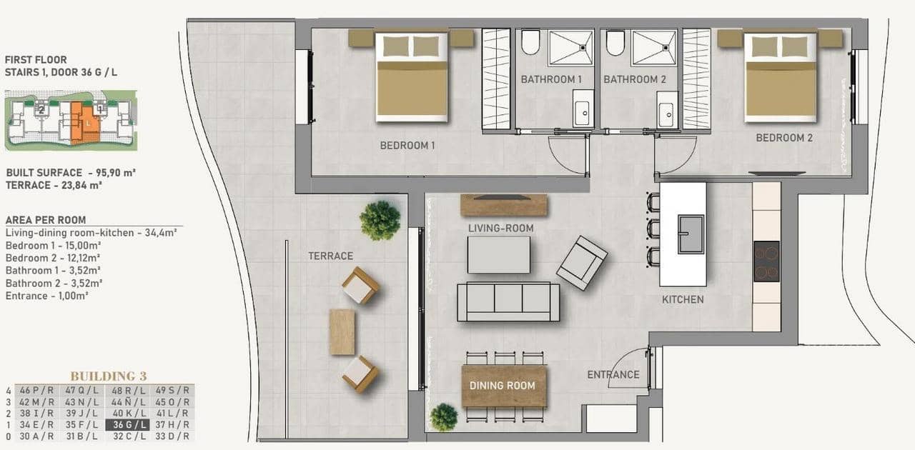 2 bedroom Apartment for sale in Guardamar del Segura with pool - € 279,000 (Ref: 9392298)