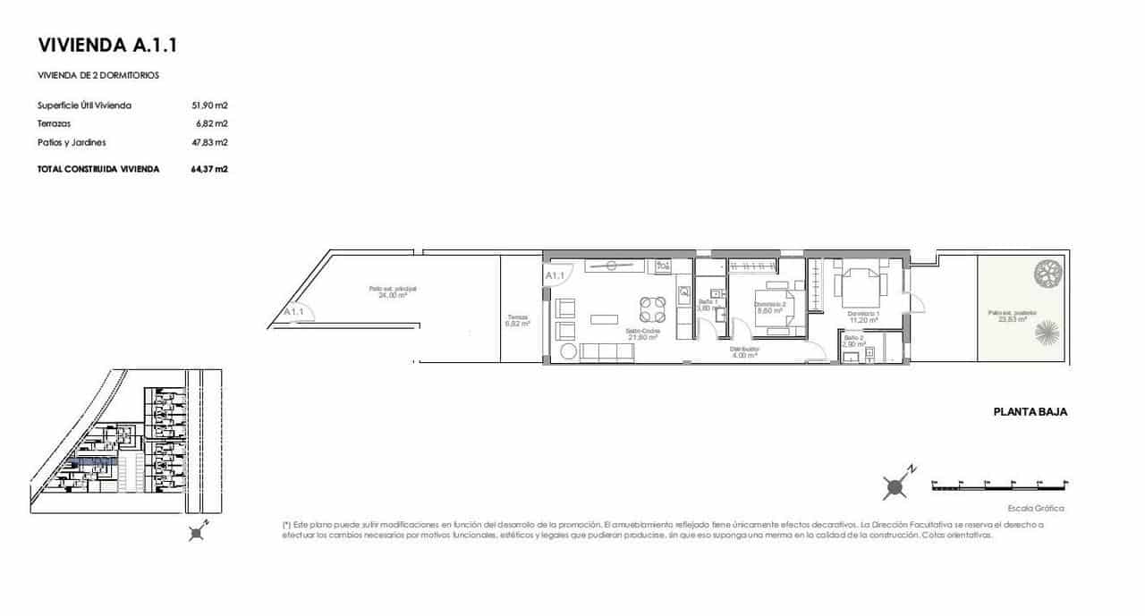 2 slaapkamer Bungalow te koop in Puerto de Mazarron - € 221.000 (Ref: 9392304)